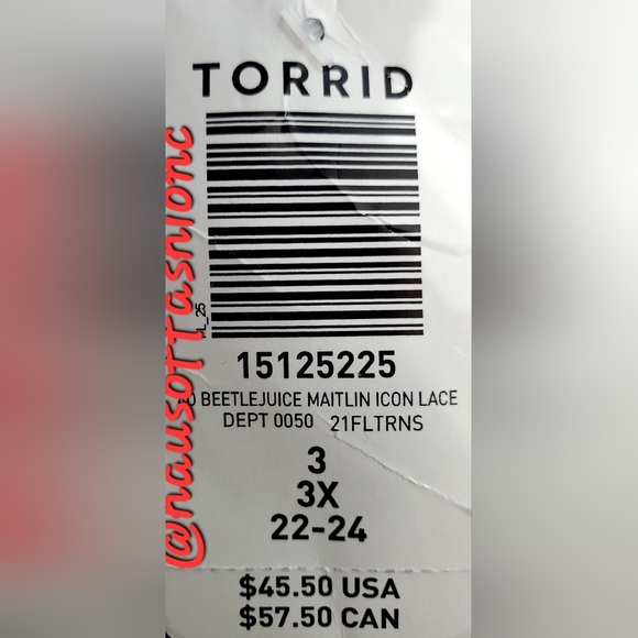 TORRID BEETLEJUICE Maitland Icon Lace-Up Black Mineral Wash Top! NWT! - Picture 10 of 10